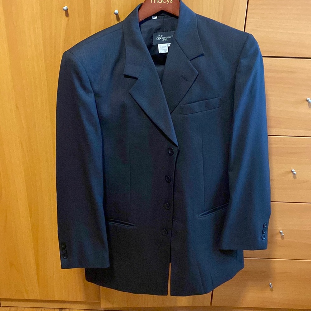 Dark Gray Suit Set with Blazer Vest and Bottom